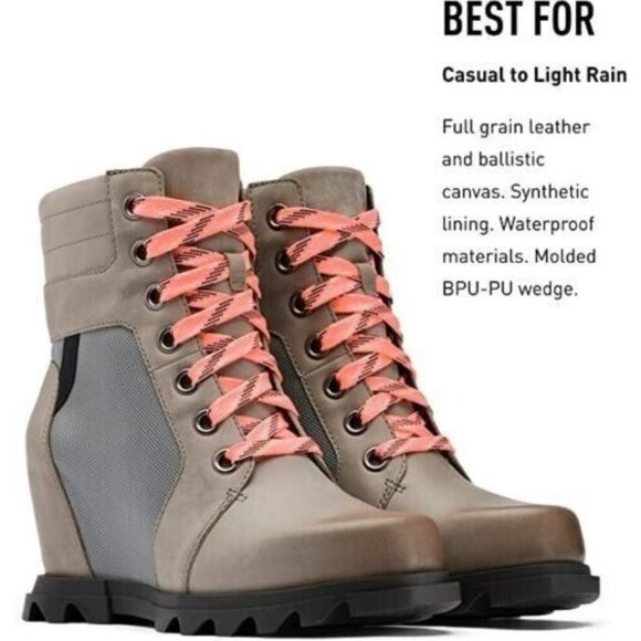 Sorel Women's Joan of Arctic Wedge III Lexie Lug Sole Boots Beige Size 10 NIB - Picture 1 of 4